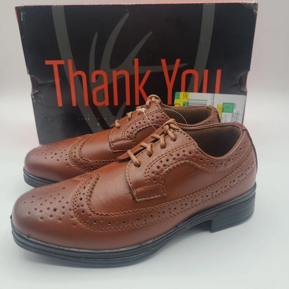 Deer Stags Boy's‎ Ace Brown Oxford Dress Shoes Size 12 New With Box MSRP $60